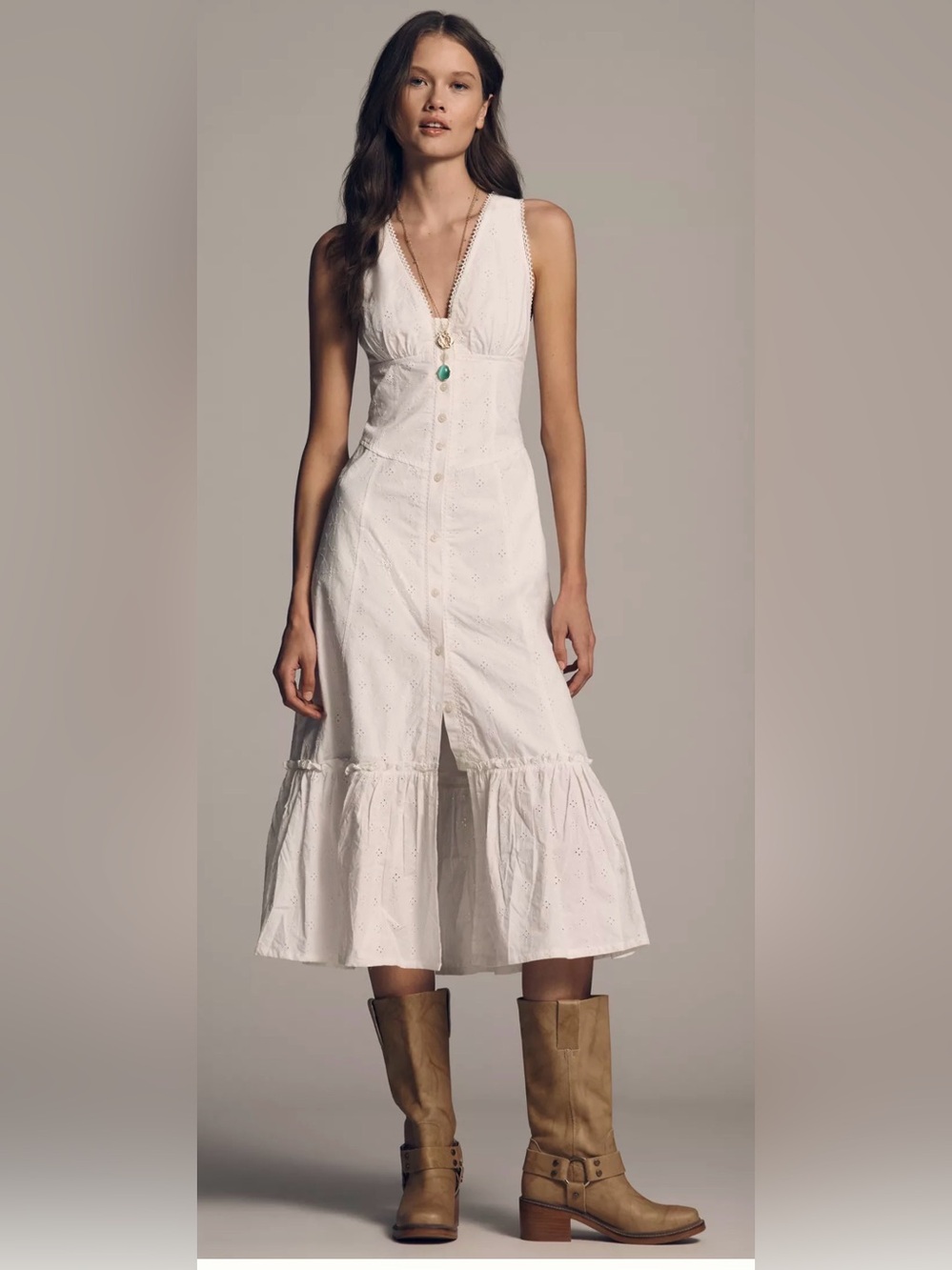Anthropologie Eyelet Midi Dress
